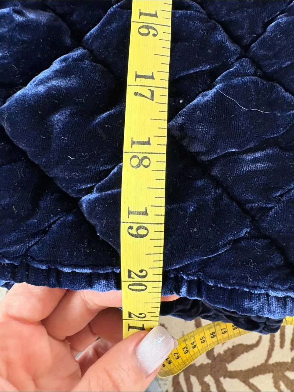 Lot 2 Pottery Barn Dark‎ Blue Velvet Lattice Stitch Quilted Pillow Shams Covers